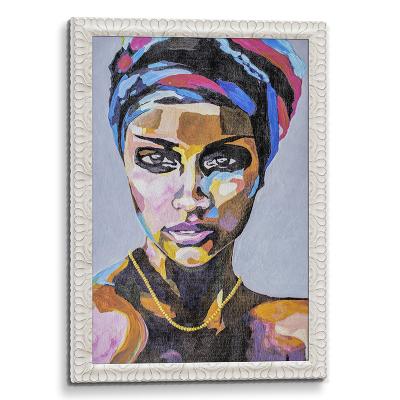 China Girl Contemporary Traditional African American 1, 3D Giclee printed tracing texture that looks like hand painted oil art paintings for sale