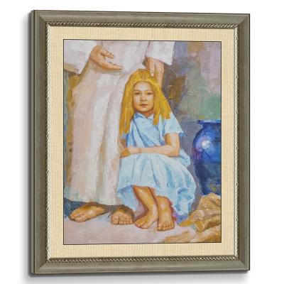 China Realistic Jesus Christ, Healing Girl at Feet Religious3D Giclee Print Painted Abstract Oil Painting for Living Room Wall, Home Office Decor for sale