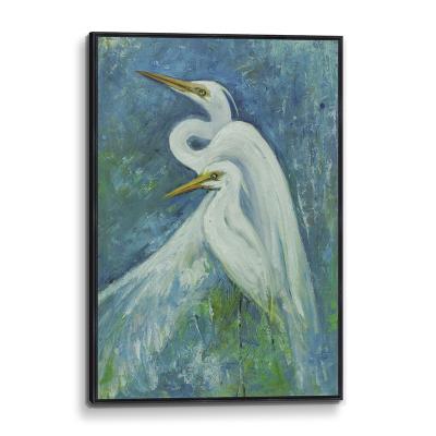 China Realistic Herons 3D Giclee Print Painted Abstract Oil Painting For Living Room Wall, Home Office Decor for sale