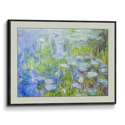 China Impressionist Water LiliesHand 3D Giclee Print Painted Abstract Canvas Oil Painting For Living Room, Modern Home Office Decor Artwork Wall Art for sale