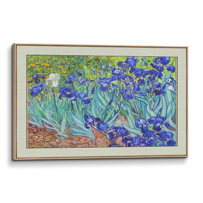 China Classic Irises (1890) by Vincent Van Gogh Framed Canvas Wall Giclee 3D item printed tracing texture that looks like hand painted oil for sale