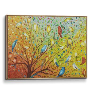 China Impressionist Tree and Birds 3D Giclee Print Painted Abstract Oil Painting for Living Room Wall, Home Office Decor Canvas Paintings Wall Art for sale