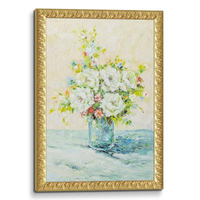 China Impressionist Roses in a Vase Hand Painted Abstract Canvas Oil Painting for Living Room, Modern Home Office Decor Wall Art 3D Oil Paintings for sale