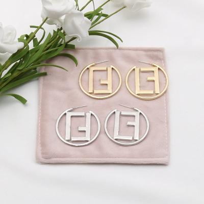 China Vintage Inspire Jewelry Personalized Letters Earrings Circle Earring For Women for sale