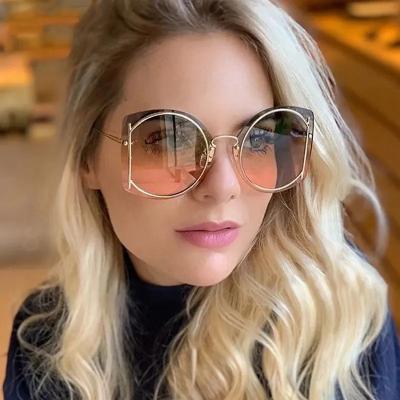 China Newest Fashion Sun Glasses Fashion Sunglasses For Women Wholesale Metal Frame Shades Rimless Sunglasses for sale