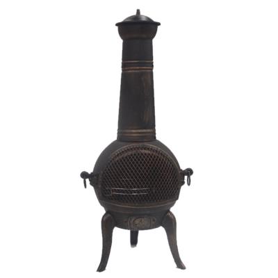 China China factory stocked supply crafted cast iron chiminea with steel pipe for sale