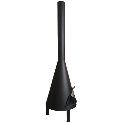 China Stored Charcoal Burning Heater Outdoor Cone Style Fire Chimney With Long Flue for sale