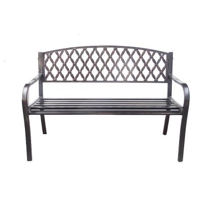 China Stocked Park Bench Cast Iron Back Metal Bench For Lawn for sale