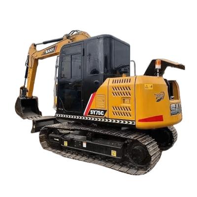 China high quality used 7ton second hand excavator machine SANY hydraulic crawler excavator SY75C for sale 0.35 for sale