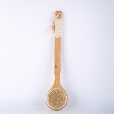 China All Natural Chinese Manufacturer Long Handle Natural Stiffen Bath Body Brush Shower Dry Massage Brush for sale