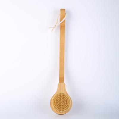 China All Natural Natural Bamboo Bristle Dry Skin Bath Body Brush With Detachable Handle for sale