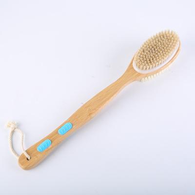 China All Logo Self Cleansing Bath Long Body Custom Bamboo Handle Natural Eco-Friendly Dry Exfoliating Body Brush for sale