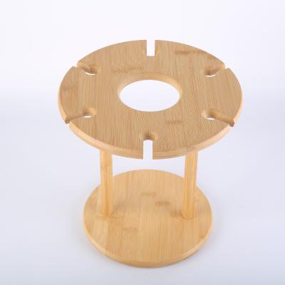 China Viable Wholesale Bamboo Wine Rack Cup Holder Glass Rack and Wine Drying Storage Bottle Goblets Show Hanging Shelf for sale