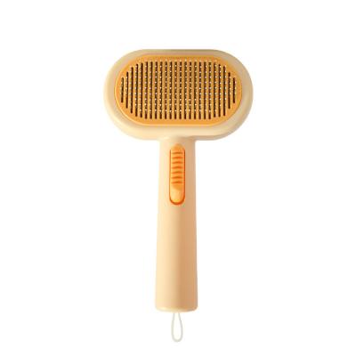 China Wholesale Double-Sided Self-Cleaning Pet Comb – Orange, White, Purple | 18.5115CM ABS Pet Grooming Brush for Dogs & Cats | Business Gift for Retailers & Wholesalers for sale