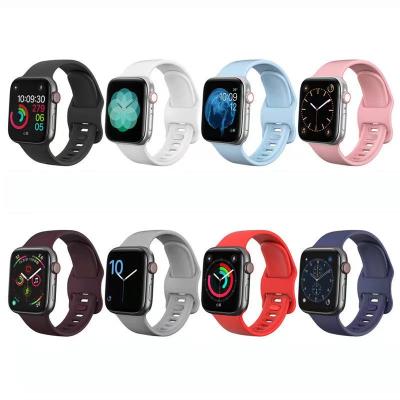 China Watch For Wholesale Soft Apple Silicone Sport Loop Band 38 40 42 44mm Silicone Strap For Apple Watch iwatch 4 5 6 7 for sale