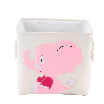 China Cartoon Pattern Fabric Sundries Storage Basket Storage Organizer Viable Wardrobe Basket Box for sale