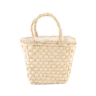 China Newest Fashinable Wholesale Hand & Woven Mini Tote Bag Rectangular Straw Bag Handbag for sale