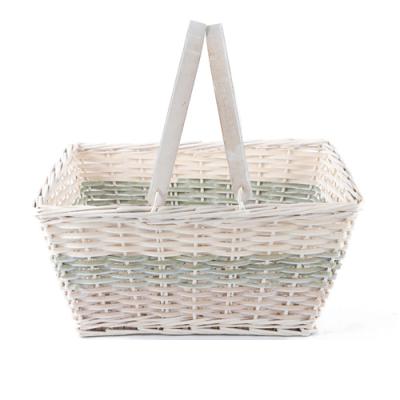 China Factory Wholesale Contemporary Cheap Baskets Handmade Multicolor Wicker Baskets With Handles for sale