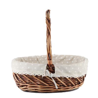 China Sustainable Hot Sale Hand - Woven Wicker Basket Gift Storage Basket With Handle for sale