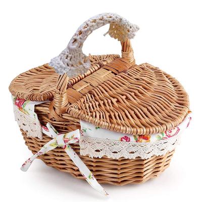 China Traditional Professional Made Picnic Basket Large Size Natural Eco - Friendly Picking And Shopping Vegetable Basket for sale