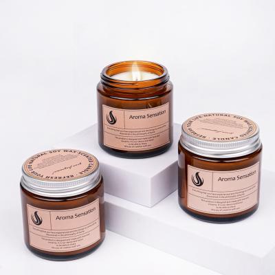 China Home Decoration Aromatherapy Scented Soy Candles In Customized Jars With Lids for sale