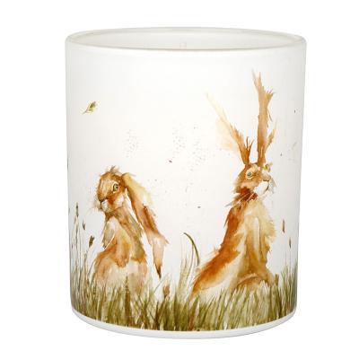 China Fox Rabbit Glass Vessel Natural Scented Candles Burning Time 45 Hours for sale