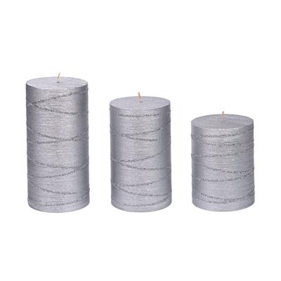 China Christmas Decor Stick Silver White Candle Natural Soy Wax Craft Candle 680g 550g 430g for sale