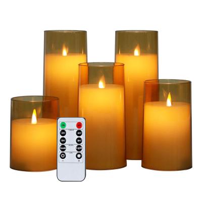 China Yellow Light LED Pillar Candles For Home Decoration Battery 2 X AA Battery Occasion Other for sale