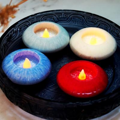 China Weddings LED Candle Flicking 3D Flame Real Wax Waterproof Floating Remote Control for sale