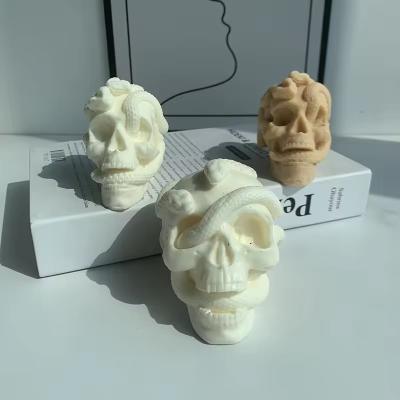 Cina Stampi di candele di resina 3d Skull Stampo di silicone per la creazione di decorazioni di torte di sapone di candele in vendita