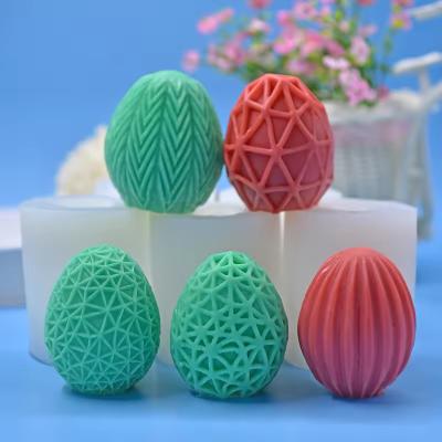 China 3D-Oster Ei DIY Aromatherapie Kerze Formen Ei Gitter vertikale Wellenkuchen Weihnachtsdekoration zu verkaufen