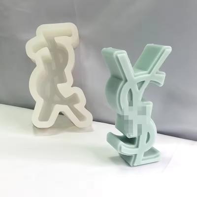 China Silicone Rubber Custom Diy Decoration Resin Crafts Casting Epoxy Resin Molds Big Letters Luxury Brand Logo for sale