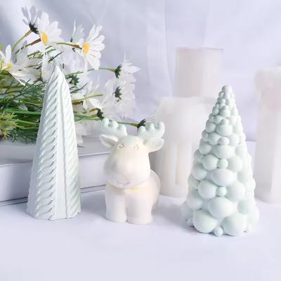 China DIY aromatherapie kaarsen was gips klei decoratie bubbel kerstboom eik hert vorm voor het maken van kaarsen Te koop