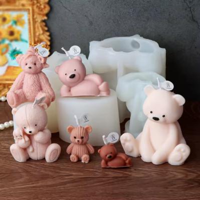 Cina Orso Creativo Forme di candele di silicone personalizzate Carino 3D Orso Aromaterapia Intonaco in vendita