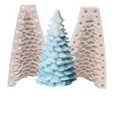 China Silicone zeepkaarsvorm Luxe decoratieve kerstboom taartvorm Te koop