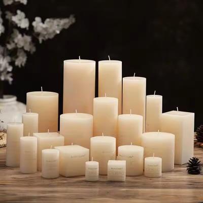 China Decorative Pillar Candle Personnalisable Column Candle Custom White for sale