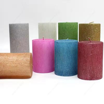 China White Pink Purple Pillar Candle Custom Size Paraffin Candles Smokeless And Eco Friendly for sale