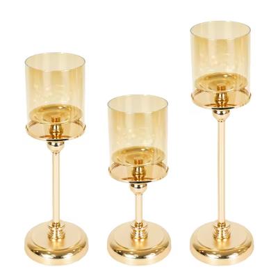 China Metal Iron Gold Decorative Candle Holder Modern Luxury Holders for sale