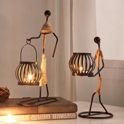 Cina Creativo Candelabro Nordic Ristorante Tavolo Bar Decorazione Metal Tea Light Candle Holder in vendita