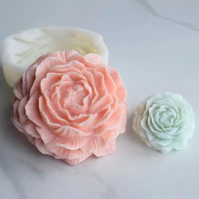 Chine Grand XL 3D Bougie de pivoine Bougie de silicone Mold DIY Grosse fleur parfumée à vendre