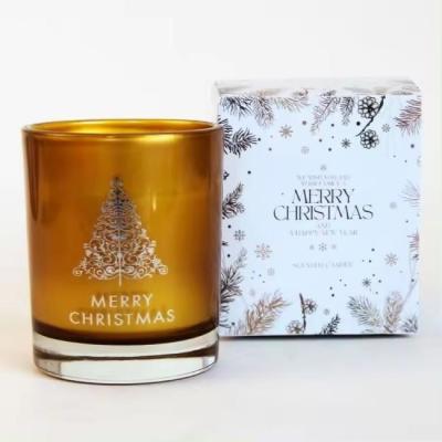 China Arte vidro vazio luxo porta-velas casa grande Natal fragrância cera de soja estanho velas perfumadas à venda