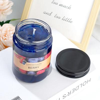 China Customized Logo Acceptable BlueBerry Scented Candle for Home Decor and Aromatherapy Te koop