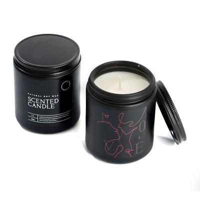 Китай Custom Private Label Glass Jar Scented Candle Luxury Aromatherapy Spiritual Healing Matte Black Soy Wax продается