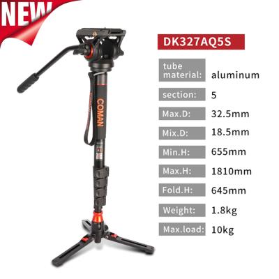 China Aluminum Alloy PORTABLE Monopod Professional Flexible Monopod For Video Camera DK327AQ5S for sale