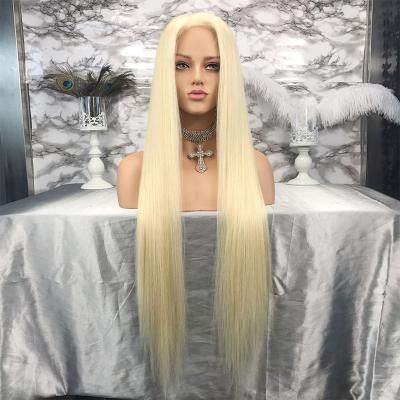 China No tangle no wigs Aliexpress Hair Long Full Lace Wig 613 Straight Blonde Shedding Full Lace Wig Brazilian Blonde Transparent Full Lace Wig for sale