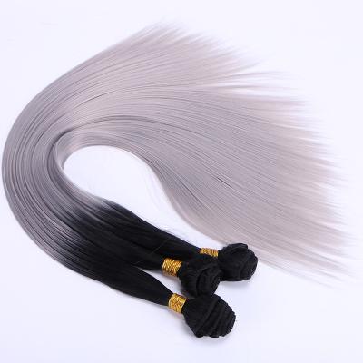 China Wholesale Color Silky Straight Ombre Fashion Wave Synthetic Hair Weave Two Tone Synthetic Hair Pieces for sale