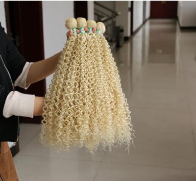 China 2018 New Fashion Resistance Curly Afro Brown Ombre Hair Synthetic Weft Curly Synthetic Hair Thermal for sale