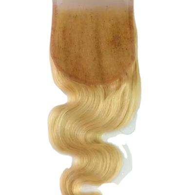 China Cheap Price 613 Lace Closure Body Wave Straight Transparent 4x4 Lace Closure Blonde Peruvian Human Hair 4x4 Closure for sale