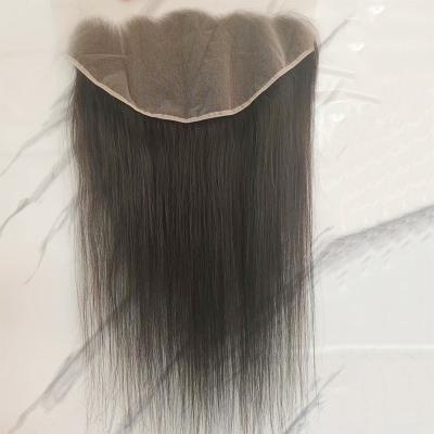 China Natural Deep Frontal Wholesale Straight Hair Small Knots Transparent Lace Part 13x6 Lace Headband for sale