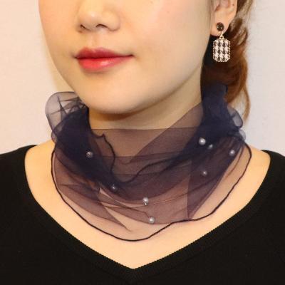 China Fashionable Wholesale Women Scarf Custom Korea Cloth Tie Knot Pearl Headband For Girls for sale